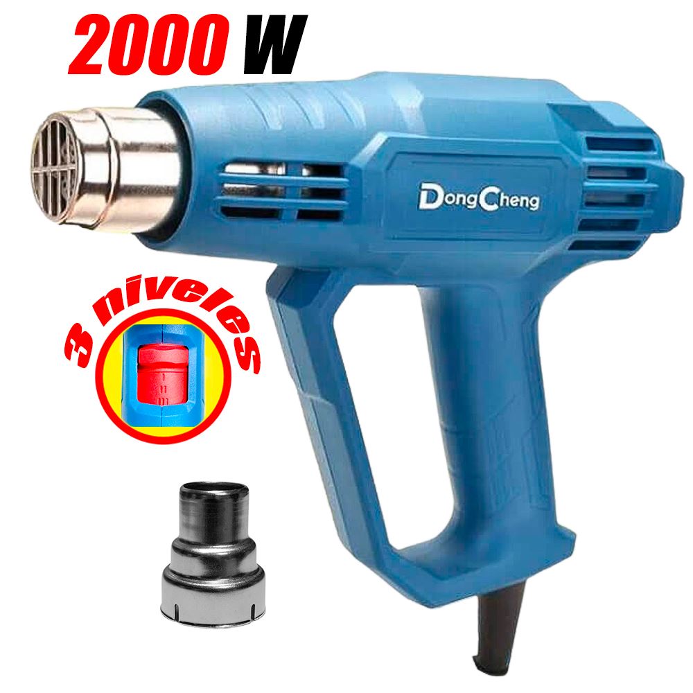 Pistola de Calor Aire Caliente Dongcheng DQB05-2000 2000W 3 Niveles 50/400/600°C